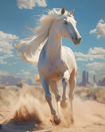 Wild white desert horse cross stitch kit for beginners