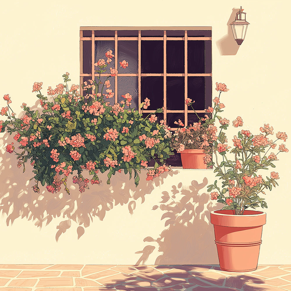Window garden view cross stitch kit for beginners