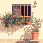 Window garden view cross stitch kit for beginners
