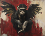 Winged chimpanzee street art cross stitch kit for beginners