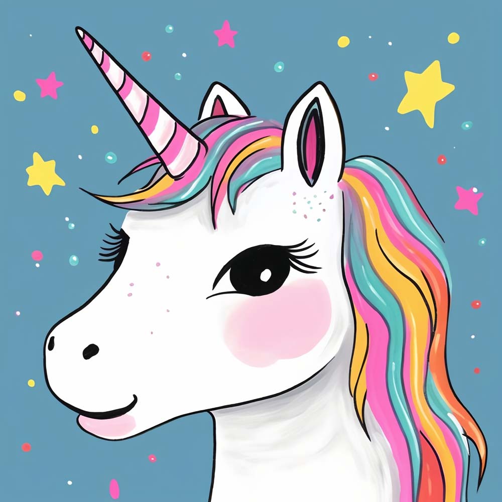 Winky‑eye unicorn cross stitch kit for beginners