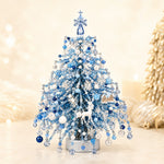 Winter Beaded Christmas Tree Kit with blue and white beads, snowflakes and winter charms