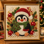 Winter christmas penguin pearl diamond painting kit for beginners