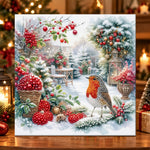 Winter garden robin bird pearl diamond painting kit for beginners