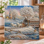 Winter horse‑drawn sleigh ride pearl diamond painting kit for beginners