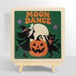 Witch and black cat moon dance punch needle kit for beginners