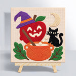 Witch apple cauldron punch needle kit for beginners