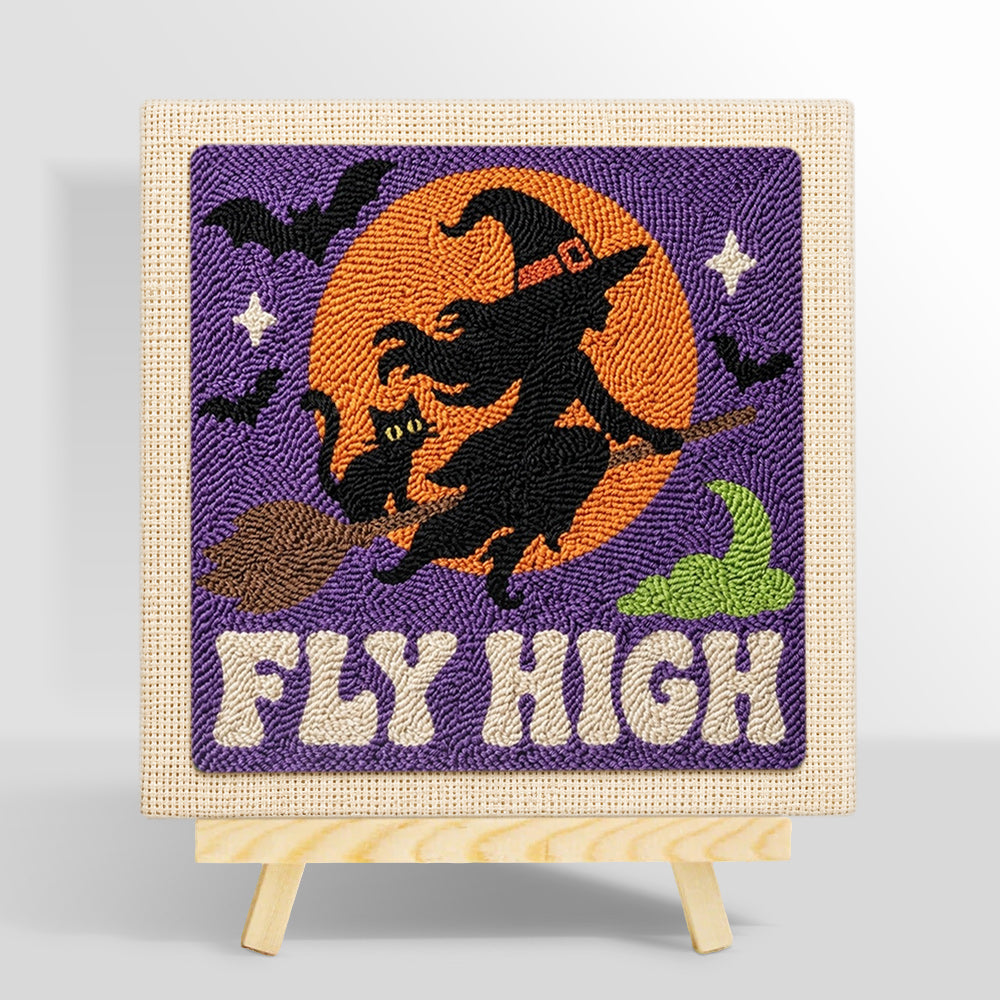 Witch fly high punch needle kit for beginners