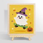 Witch ghost skateboarding punch needle kit for beginners