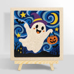 Witch ghost with candy bucket punch needle kit for beginners