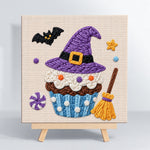 Witch hat cupcake punch needle kit for beginners