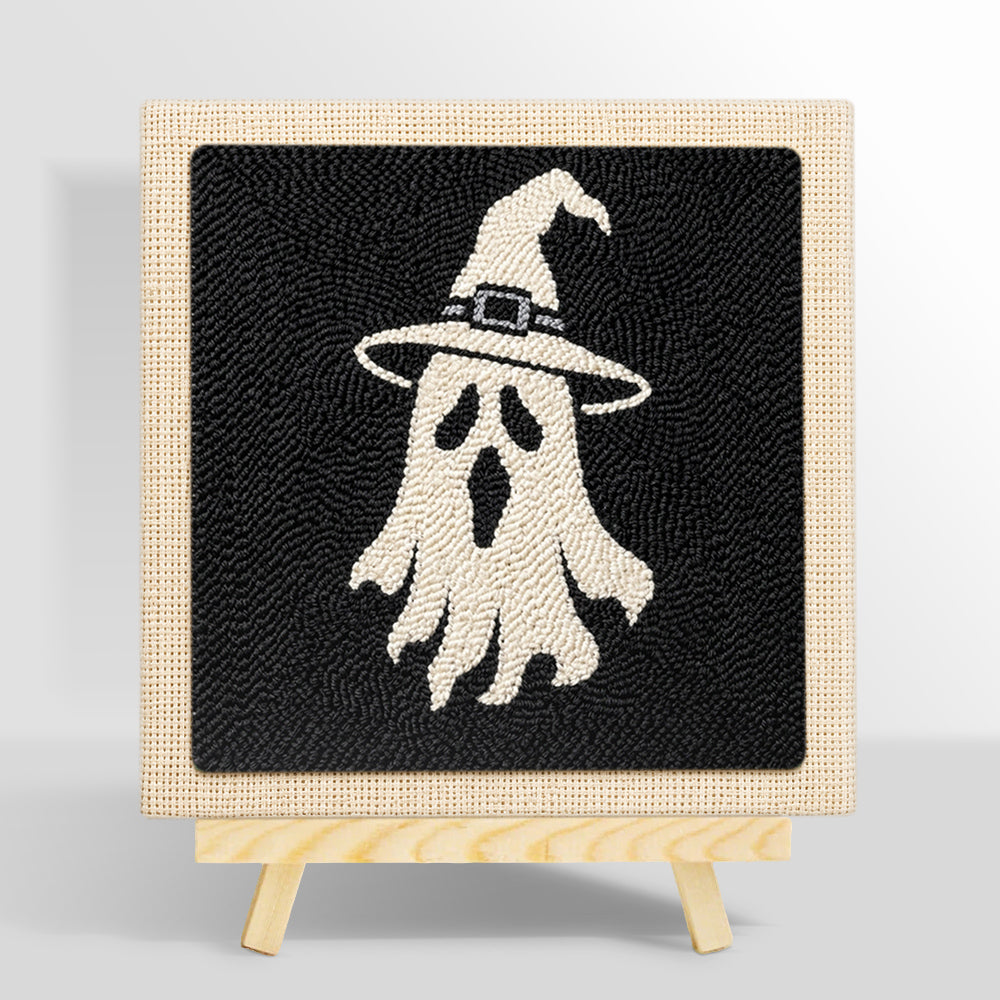 Witch hat ghost punch needle kit for beginners