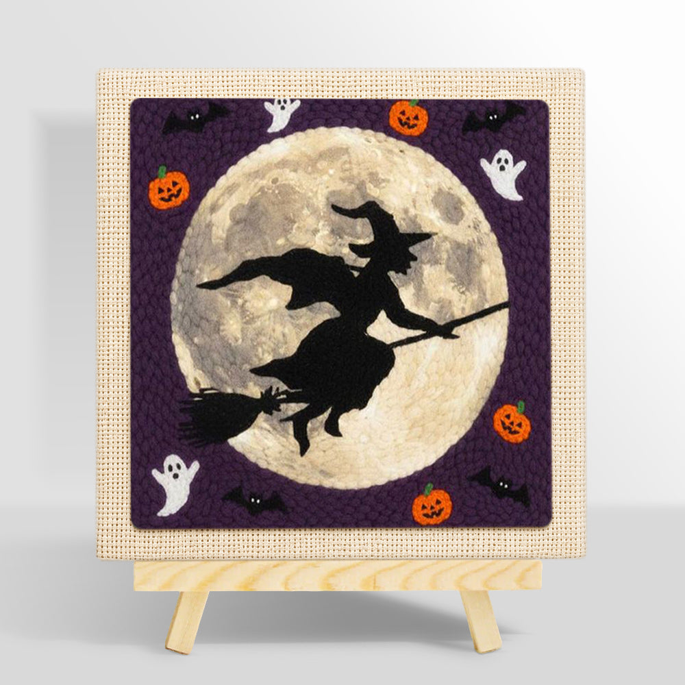 Witch moon silhouette punch needle kit for beginners