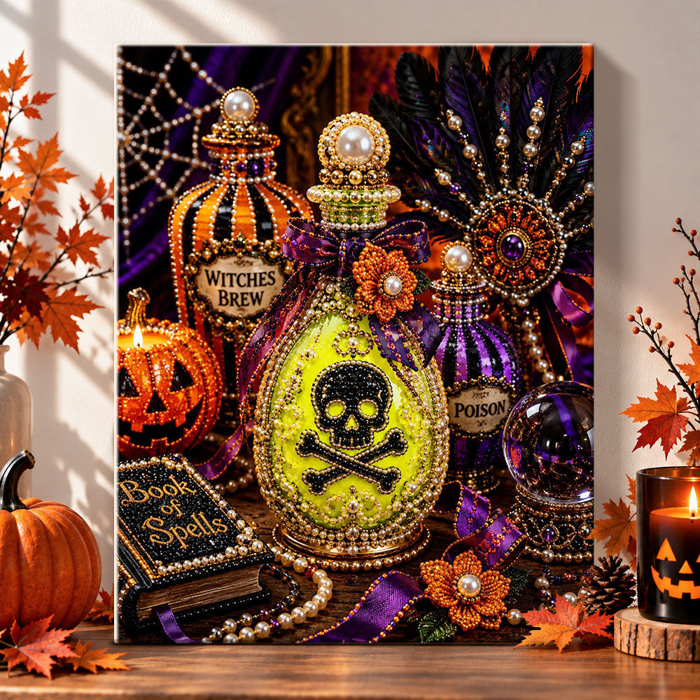 Witch potion bottles pearl diamond painting kit for beginners