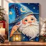 Wizard with glowing lantern pearl diamond painting kit for beginners