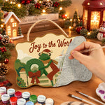 Wreath country joy paint by numbers door hanger painting process