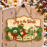 Wreath country joy paint by numbers door hanger on a garden gate