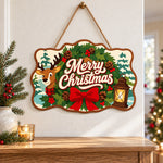 Wreath reindeer christmas paint by numbers door hanger as indoor wall decor