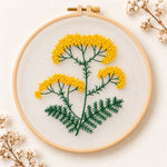 Yellow wildflower stem embroidery kit